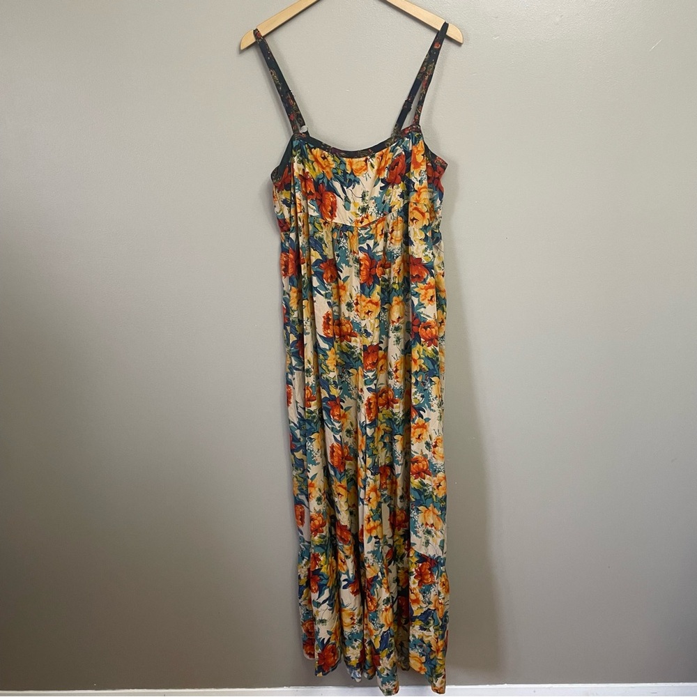 NATURAL LIFE medium Stephanie floral Jumpsuit boho flowy adjustable strap - Picture 2 of 12
